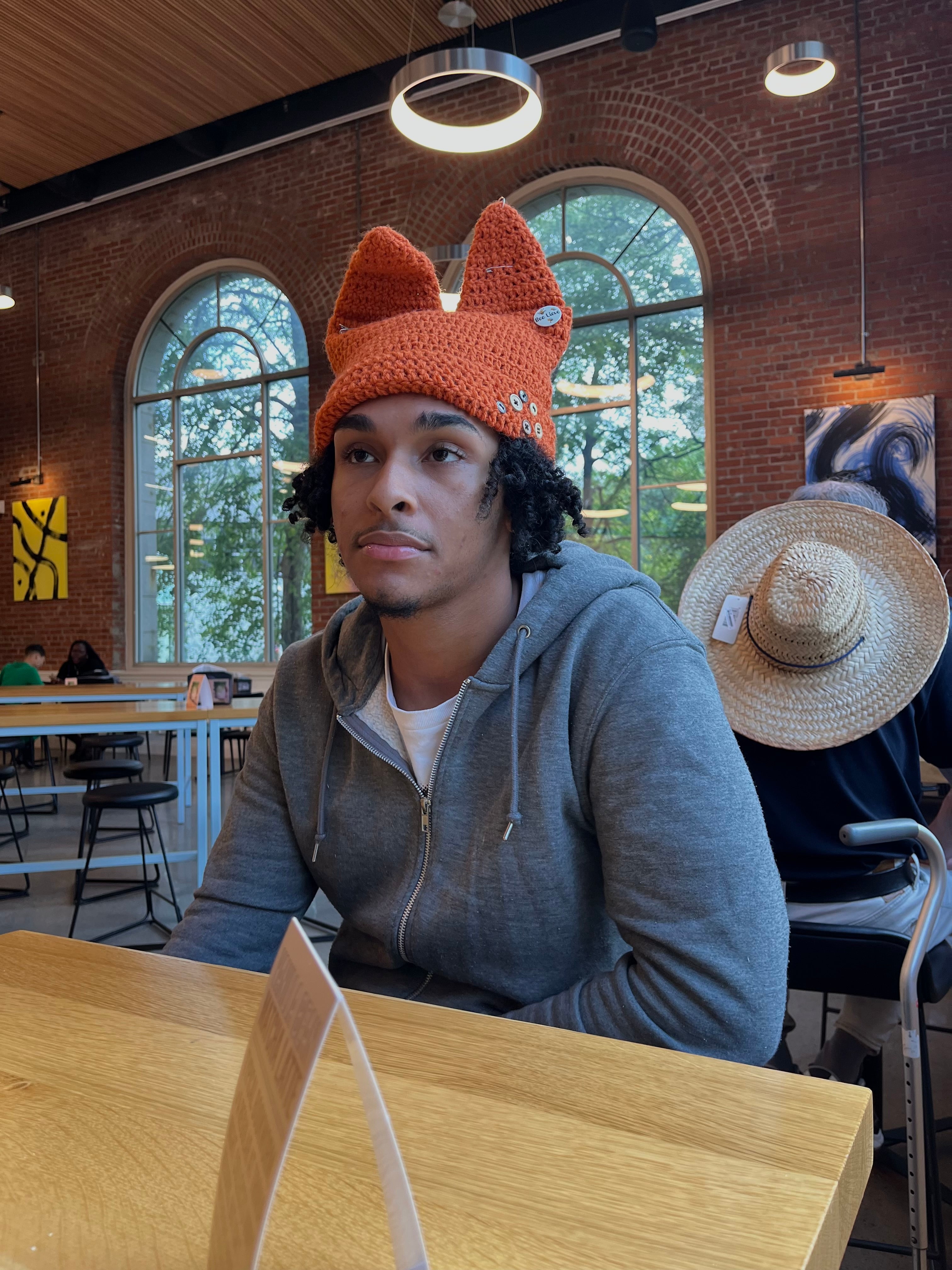 ⋆☕︎ ⋆✴︎˚｡⋆ • TERRACOTTA BUTTON BABY BEANIE ⋆☕︎ ⋆✴︎˚｡⋆ •