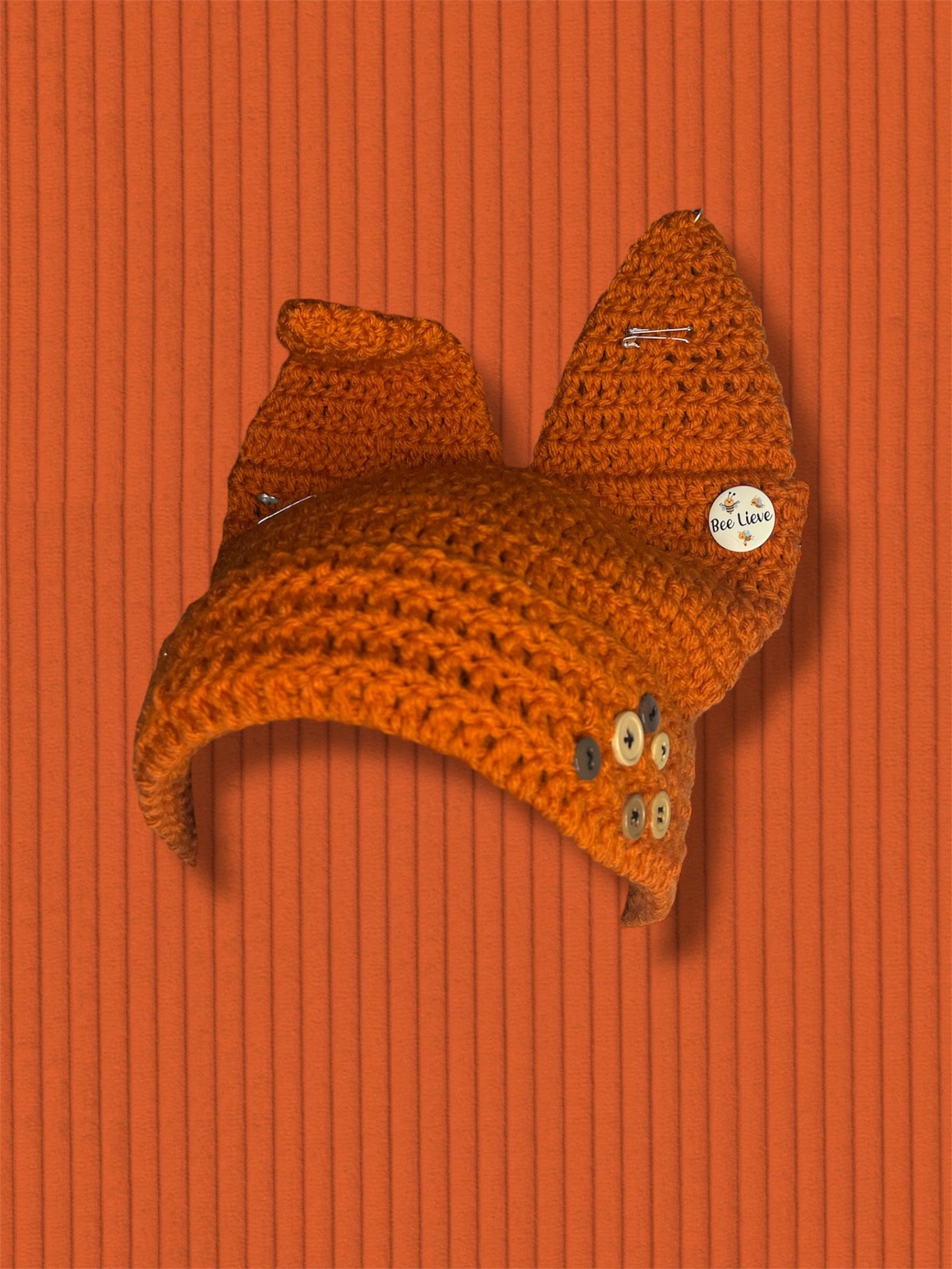 ⋆☕︎ ⋆✴︎˚｡⋆ • TERRACOTTA BUTTON BABY BEANIE ⋆☕︎ ⋆✴︎˚｡⋆ •