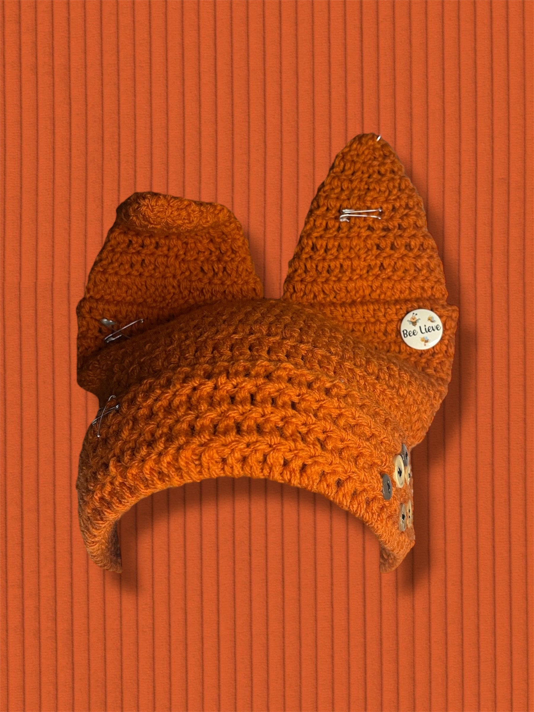 ⋆☕︎ ⋆✴︎˚｡⋆ • TERRACOTTA BUTTON BABY BEANIE ⋆☕︎ ⋆✴︎˚｡⋆ •